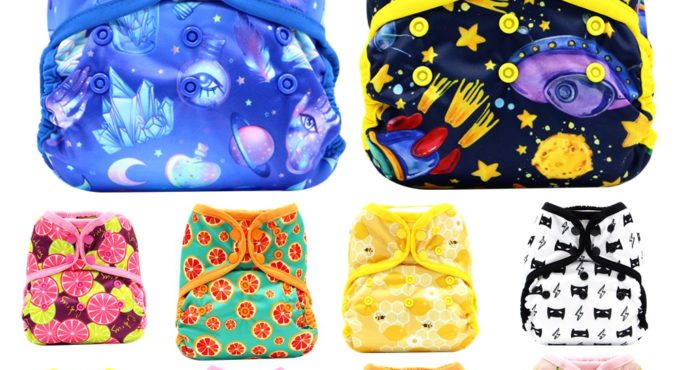 Asenappy Double Gussets New Baby One Size Reusable Cloth NAPPY Cover Wrap To Use With Flat or Fitted Nappy Diaper