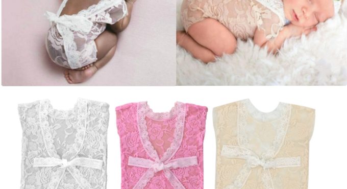 Newborn Baby Girl Lace Romper Newborn Photography Props Princess Costumes Hollow Deep V Infant Girls Shower Gift