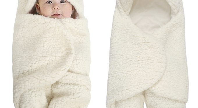 Unisex Baby Sleeping Bag Onepiece Winter Warm and Fluffy Fleece and Cotton Swaddling Clothes Newborn Quilt Blanket Baby Rompers