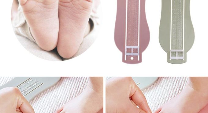 Adjustable Scale Shoe Size Foot Length Ruler Baby Feet Measuring Instrument Baby Foot Length and Record Growth Measuring Ruler