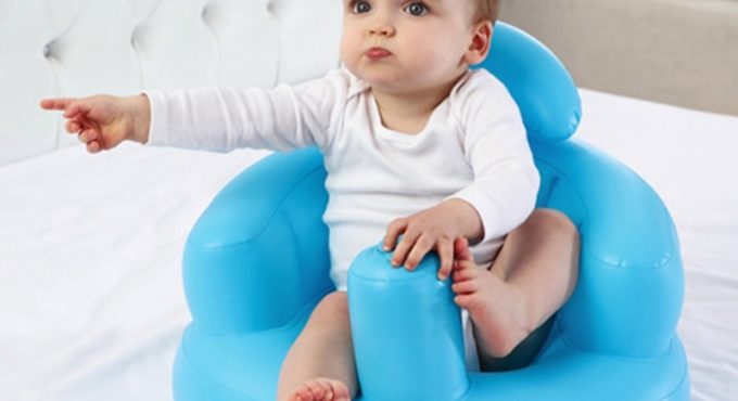 Portable Baby Learning Seat Inflatable Bath Chair PVC Sofa Shower Stool for Playing Eating Bathing Lounging