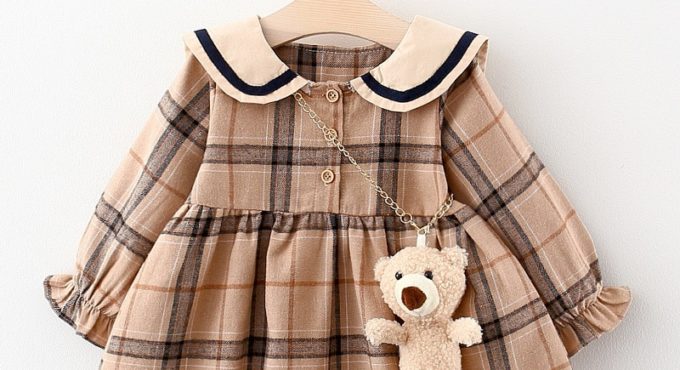 2021 Fall Newborn Baby Girl Dress Clothes Toddler Girls Princess Plaid Birthday Dresses For Infant Baby Clothing 0-2y Vestidos