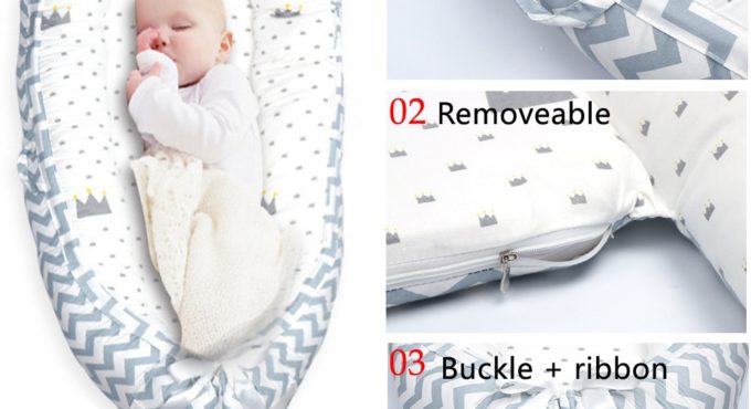 Baby Bed Nest Bed Portable Crib Infant Toddler Cotton Cradle for Newborn Cots Nursery Washable