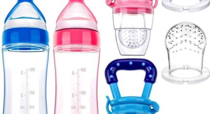 Silicone Rice Cereal Bottle Squeeze Spoon Baby Rice Cereal Milk Squeeze Food Cereal Feeding Accessories Utensils Cutlery