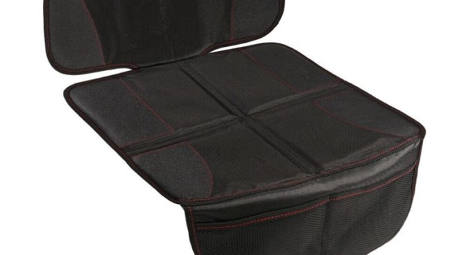 Auto Car Seat Protector Cover with Large Pocket Ultra Mat Pad Under Baby Child Carseat Non-Slip