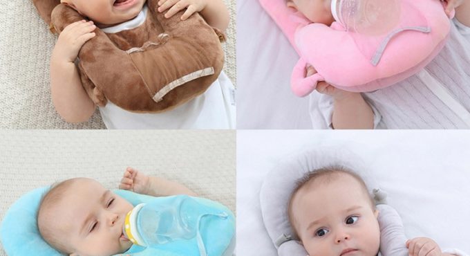 Baby Nursing Pillow Cushion Pure Color Baby Self Feeding Pillow Detachable Bottle Support Multi-function Infant Head Protect Pad