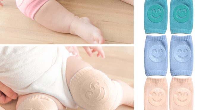 1 Pair Cotton Newborn Baby Smile Face Knee Guard Toddler Crawling Knee Pads for Baby Kids