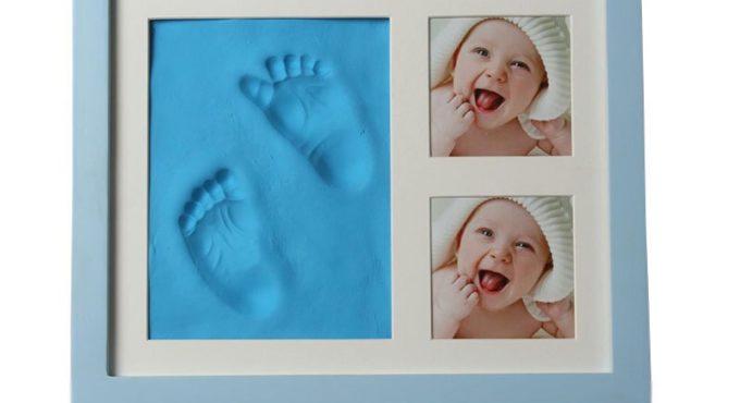 Baby Hand and Foot Print Fashion Simple Solid Wood Baby Dust Proof Memorial Photo Frame Newborn Birth Gift