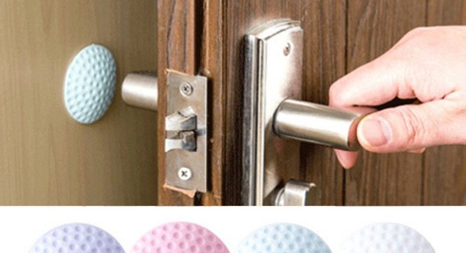 1PCS Wall Thickening Mute Door Stick Golf Styling Rubber Fender Handle Door Lock Protective Pad Protection Home Wall Stickers