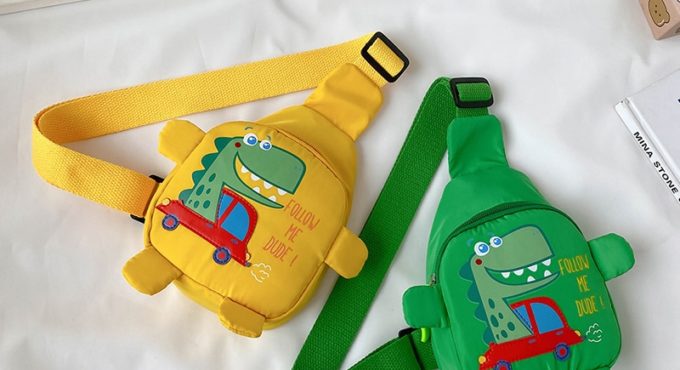 1pc Cute Cartoon Toddler Baby Harness Outdoor Travel Backpack Children's Bags Unisex Cross-body Handsome Dinosaur Chest Bag 2021