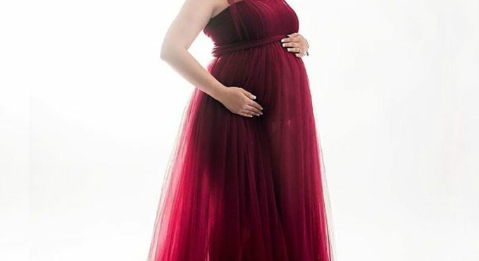 Sexy Maternity Dresses Photography Props Elegant Splicing Mesh Dress Women Pregnant Maxi Gown Clothes For Photo Shoots 6 Color