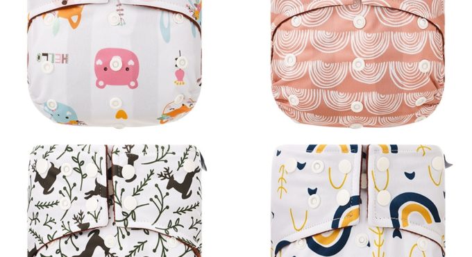 New 1 Pcs Arrival Print Fralda Ecologica Coffee Fleece Inner Waterproof Cloth Diaper Waterproof &Breathable Pocket Cloth Diaper