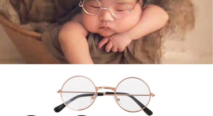 Newborn Baby Girls Boys Flat Glasses Photography Props Gentleman Studio Shoot