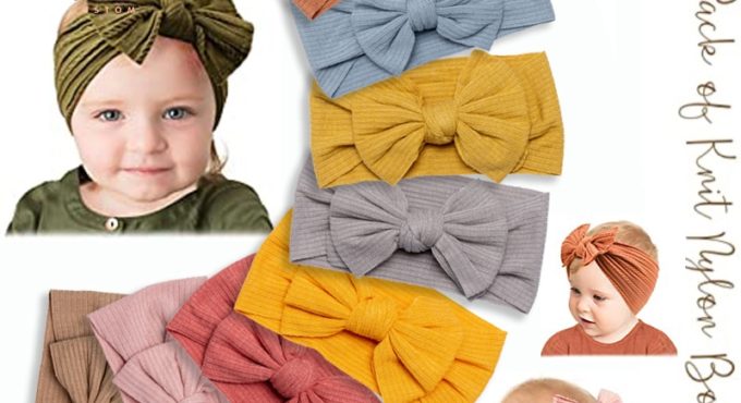 8 Style Baby Hair Band Set For Girls Bow Elastic Headbands Twisted Cable Design Turban Kids Headware Baby Hair Accessories