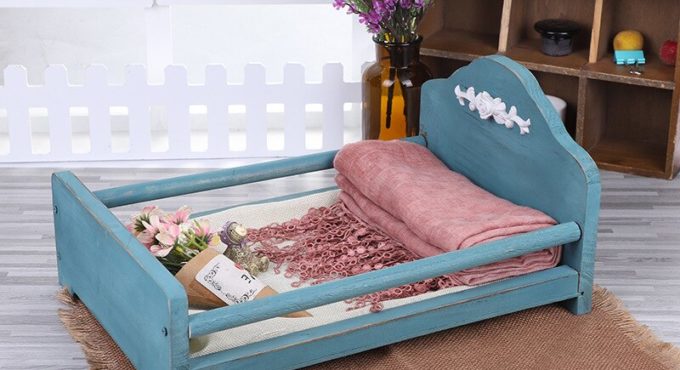 Newborn Props For Photography Kids Wooden Detachable Vintage Bed Infant Fotografia Accessories Baby Photo Shoot Furniture Chair