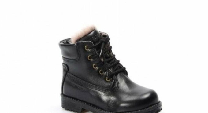 Fast Step Genuine Leather & Sheepskin Unisex Kids Worker Boots 006 Kpa1002 Детские Сапоги Мальчики ילדים מגפיים בנים