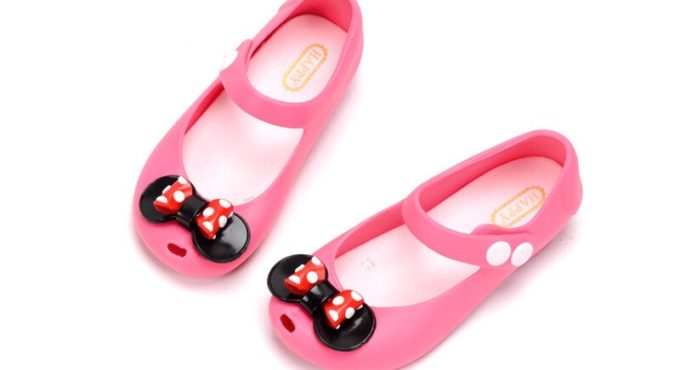 Summer Girl Beach Dot Bowknot Jelly Children Princess Toddler Pvc Non-Slip Sandal 24-32 1-4Years 4Colors TX03