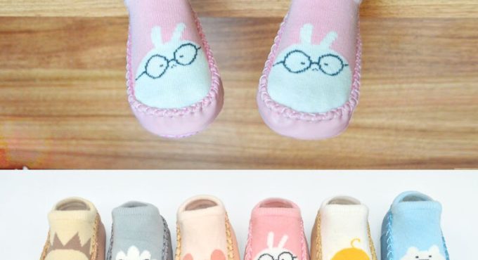 Toddler Baby Anti-slip Shoes Newborn Baby Girl Cotton Non-slip Floor Socks Baby Boy PU Sole Cartoon Indoor Socks Infant Shoes