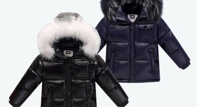 Black Winter Jacket Parka For Boys Winter Coat 90% Down Girls Jackets Children's Clothing Snow Wear Kids Outerwear Boy Clothes