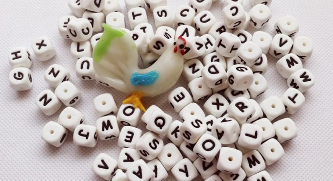 1pcs Square Silicone teething Bead Hollow Alphabet Star Heart Baby Chew Non-toxic BPA Free 100% Food Grade Silicone Letter Beads