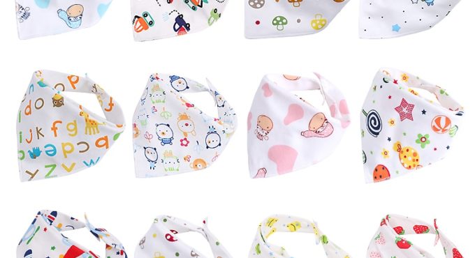 10pc/Lot 100% Cotton Triangle Head Scarf Boy Kerchief Girl Babador Bandana Dribble Bib Baby