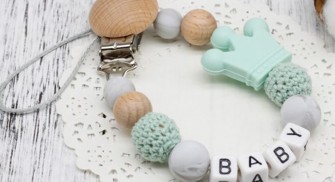 DIY Silicone Personalised Name Baby Pacifier Clips, Funny Pacifier Chain with Mouse Holder for Baby, Baby Shower Gift BPA Free