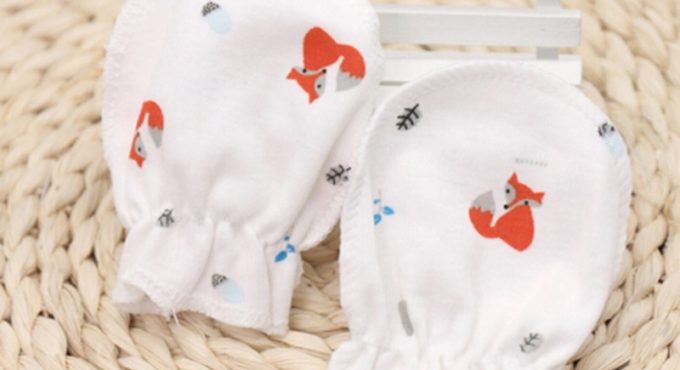 1 Pair Newborn Baby Cartoon Pattern Protection Face Cotton Anti Scratching Gloves Girl/Boy Anti-grasping Glove Infant