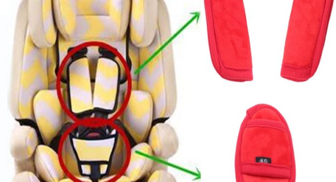 Baby Kids Stroller Seat Safety Belt Shoulder Strap Cover Holder Set Children Protective Set Stroller Car Accessories