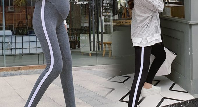 068# Spring Casual Maternity Legging Elastic Waist Belly Sports Cotton Clothes for Pregnant Women Autumn Pregnancy Pencil Pants