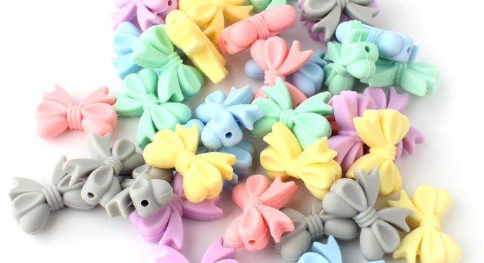 500pcs 25mm Butterfly Silicone Beads Food Grade Silicone Teether Beads Animal Baby Teething Beads BPA Free Baby Tooth Care