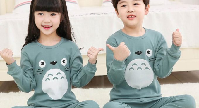 Children Pajamas Boys Totoro Cotton Clothes Pants Set Cartoon Sleepwear Kids Pajamas For Girls Toddler Baby Outfits Child Pyjama