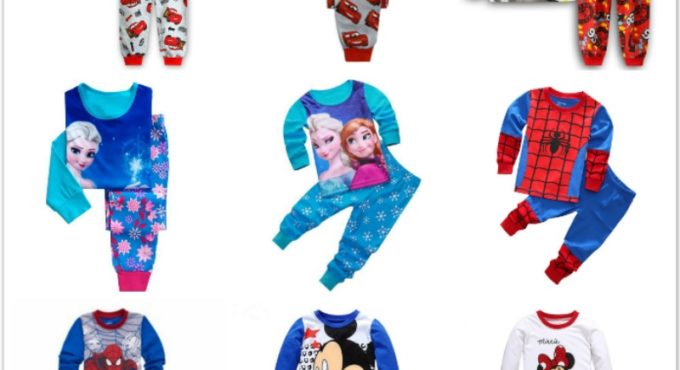 Kid Pajamas Set Children Sleepwear Cartoon Mickey Cars Anna Spiderman Pyjamas Pijamas Baby Boy Girl Cotton Nightwear Clothes Set