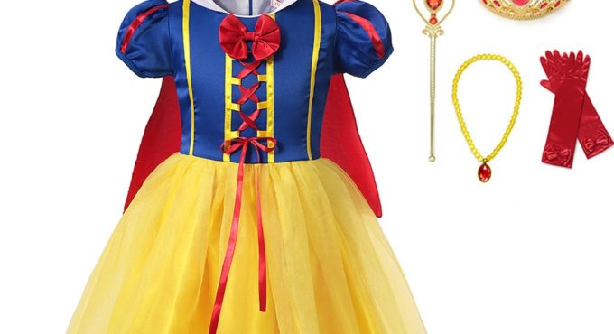 Children Girl Snow White Dress Princess Costume Kids Baby Birthday Halloween Party Fancy Dresses for Girls Cosplay Gown + Cloak