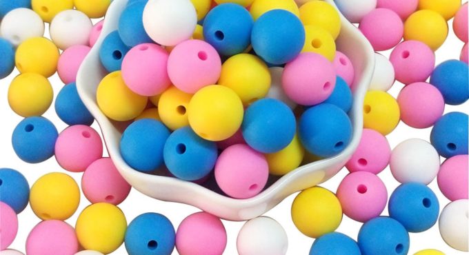 BOBO.BOX 50pcs 12mm Silicone Beads Pearl Silicone Food Grade Teething Bead DIY Pacifier Chain Accessories Baby Teething Silicone