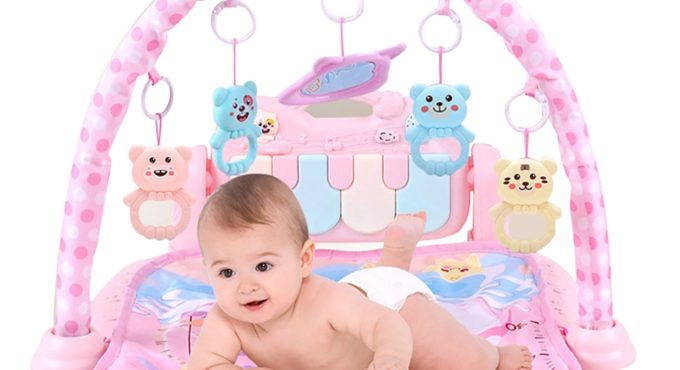 Infant Baby Hanging Cartoon Animal Rattles Piano Music Play Mat Newborn Early educational Carpet Toys for children