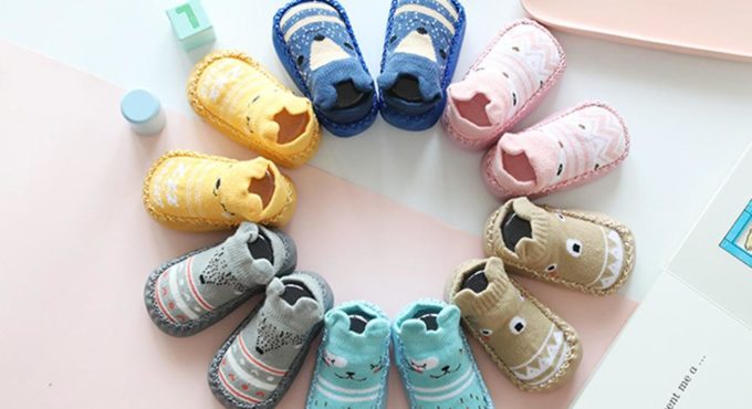 Baby Unisex Fox Animal Booties Soft Sole Anti-Slip First Walkers Socks Shoes Carttoon animals Baby Girl Boys Learn to walk shoes