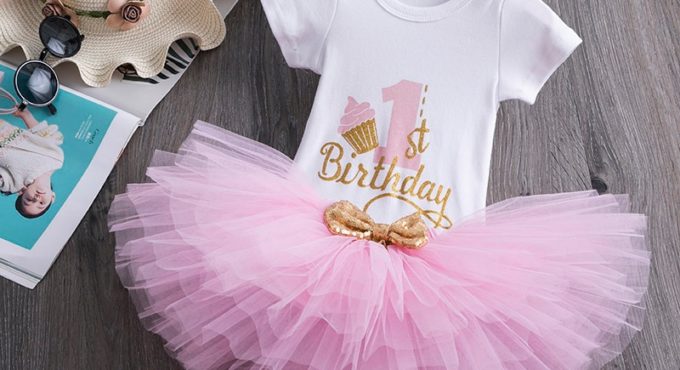 Baby Girl One Year Dress Cute 1 First Birthday Outfit Girl Baby Dress Summer Clothes Lace Girl Party Tutu Outfits 3pcs Clothing