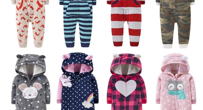 2021 Newborn Baby Winter Hoodie Clothes boys Baby clothing Girl 9m-24m Boy Jumpsuit christmas baby Romper warm clothing for kids