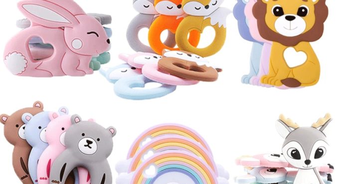 Silicone Teether Rodent Cartoon Animals 1pc Food Grade Silicone Pandents DIY Teething Toys For Teeth Tiny Rod Baby Teethers Gift