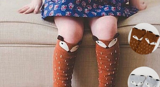 baby Socks Knee High Long Leg Warmers Boy Girl Children Socks fashion Cartoon baby Socks Animal print Fox Long kids Socks