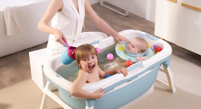 Creative Large Size Baby Newborn Bath Tub Can Sit Lie Child Bath Barrel Plastic Thicken Folding Baby Swimming Bath Barrel