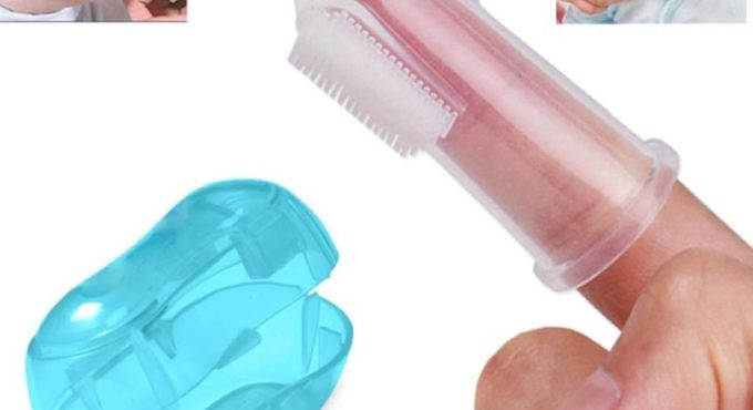 Cute Baby Finger Toothbrush With Box Children Teeth Clear Massage Soft Silicone Infant Rubber Cleaning Brush Infant Massager Set