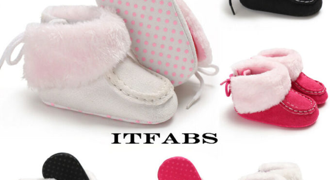 Baby Girl Boy Snow Boots Winter Booties Infant Toddler Newborn Crib Shoes 0-18M