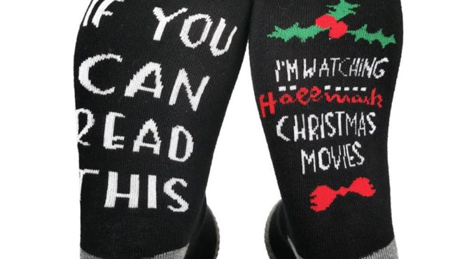 Christmas Breathable Unisex Socks Fashion Letters Elastic Cotton Socks Xmas Gifts For Leisure Home Sports