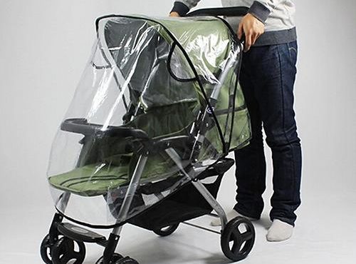 Universal Stroller Rain Cover Waterproof Wind Dust Shield Baby Stroller Pushchair Pram Rain Cover Transparent for Baby Strollers