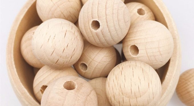 10-150PCS Beech Wooden Chewable 8-20mm Round Beads Ecofriendly Beech Beads DIY Craft Jewelry Accessories Baby Teether