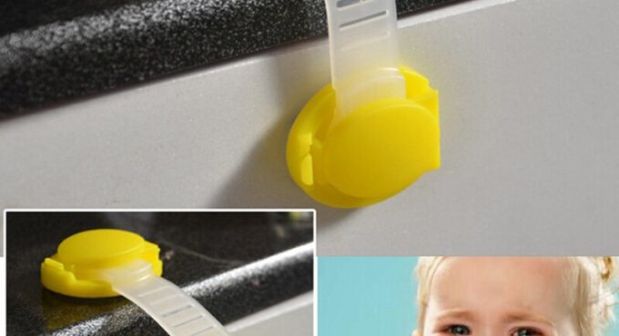 Toddler Baby Safety Lock Kids Drawer Cupboard Fridge Cabinet Door Lock Plastic Cabinet Locks blue/yellow 1 PCS