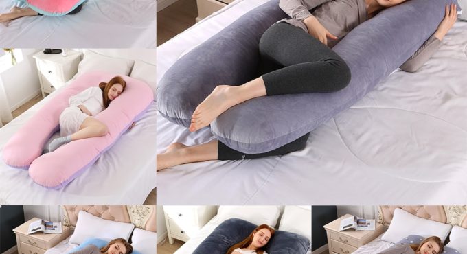 Upgraded Pregnancy Pillow Full Filling Cotton Pregnant Pillow Cushion Long U Shape Maternity Plillow For Pregnant Women Sleeping