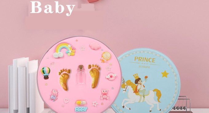 Baby gift Baby footprint Air Drying Soft Clay Baby items Babies hand foot Imprint Kit Casting Toys print pad Newborn souvenir