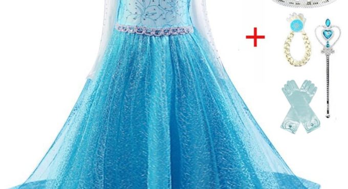 Princess Girls Elsa Dress Cosplay Dresses Snow Costumes For Kids Princess Dress Disfraz Carnaval Vestidor Robe Infantil